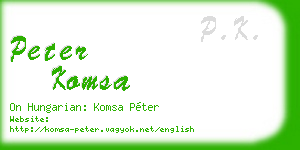peter komsa business card